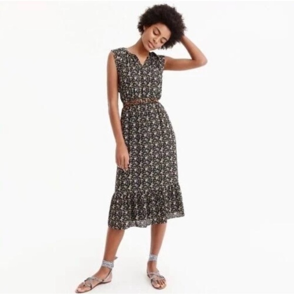 J. Crew Mercantile cap-sleeve midi dress superbloom size S - Picture 2 of 13